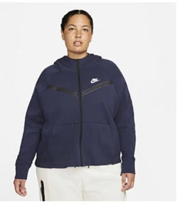 DA2044-410 New with tag Nike women Plus Tech Fleece hooded Full Zip jacket $120 - Picture 1 of 1