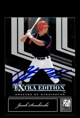 Signed Baseball Card Auto Jacob Smolinski 2007 Donruss Elite #92 Nationals - Image 1 of 2