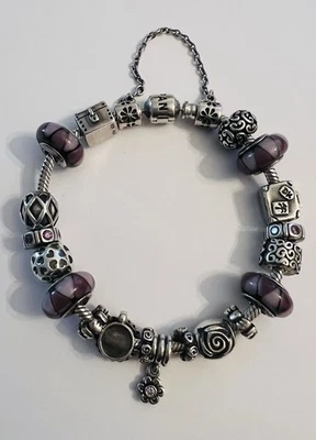 Authentic Pandora Sterling Silver Bracelet & Charms- Retired/Rare Find Lot of 20 - Image 1 of 4
