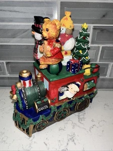 Christmas Cardinal Hand-painted Cheese Spreaders on Train~Snowman Bear Tree EUC! - Picture 1 of 12