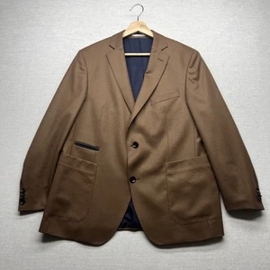 Carl Gross Brown Blazer Jacket Black Line Vitale Barberis Canonico Wool 25 FLAW - Picture 1 of 17
