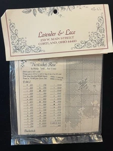 Lavender & Lace Counted Cross Stitch Chart Nantucket Rose Victorian Design 1993 - Picture 1 of 2