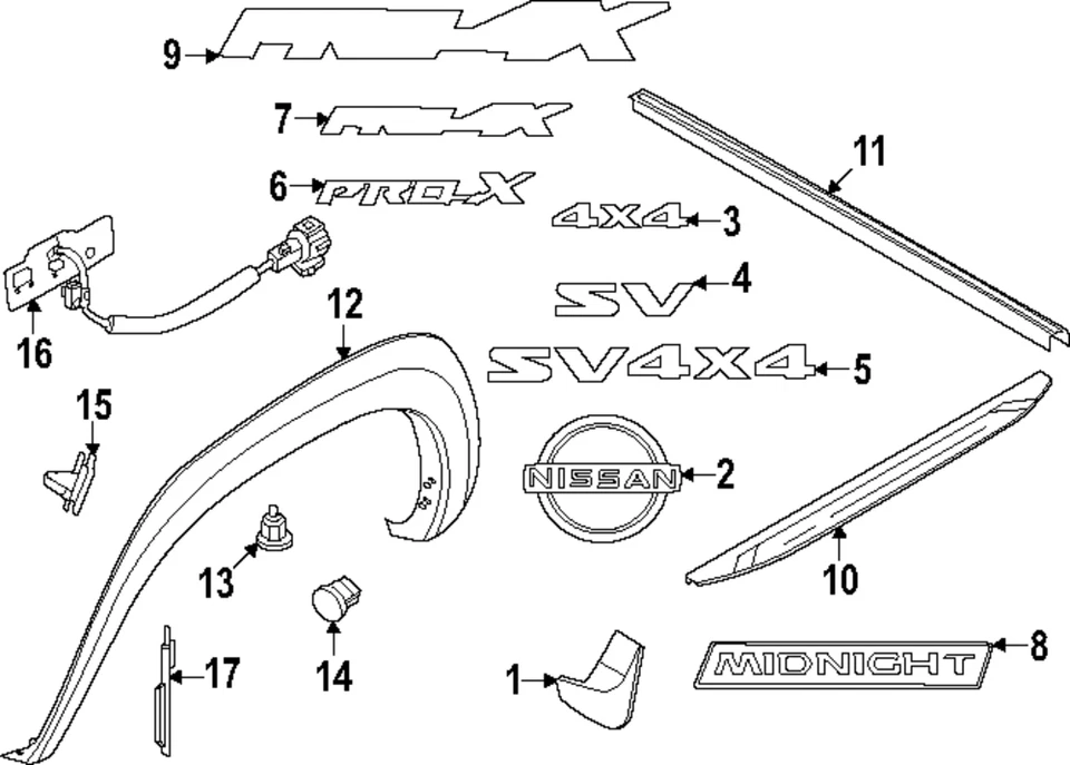 Protector de barro genuino Nissan Frontier 2022-2025 93882-9BU0B Foto 1 de 1