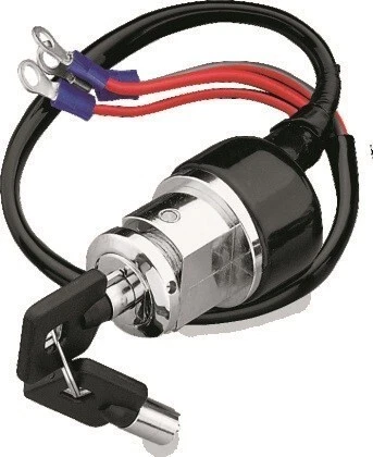 Twin Power 215544 Chrome Custom Round Key Ignition Switch 3 Wire - Image 1 of 1