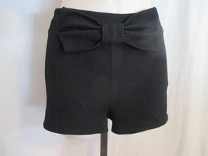 Pantalones Cortos JuniorTeen Talla S Charlotte Russe Negros Pullon Lazo en la Cintura Elásticos - Imagen 1 de 4