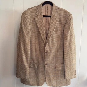 Lyle & Scott Woll Blazer 42 L braun blau Hahnentritt Old Money Heritage Academia - Bild 1 von 10