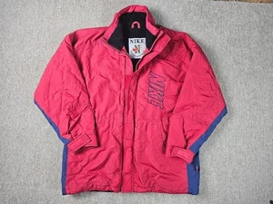 Vintage 90s Nike Puffer Jacket Mens M Insulated Winter Swoosh Logo Red Padded - Picture 1 of 17