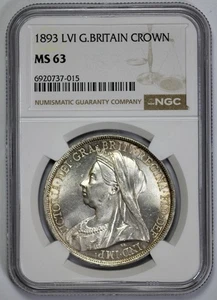 1893 LVI Great Britain Silver Crown NGC MS 63 - Picture 1 of 4