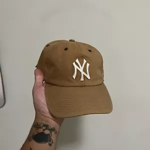 New York Yankees 47 Brand Carhartt Men's Baseball Cap Brown Canvas Hat One Size - Picture 1 of 4