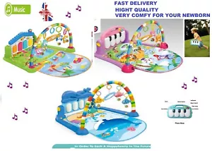 5 In 1 Baby Piano Playmat Kick, Lay & Play Baby Toddler Fitness Musical Playmat - Picture 1 of 7