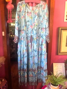 Exquisite Curate Trelise Cooper Blue Floral Behind Your Beauty Party Dress 18 - Picture 1 of 3
