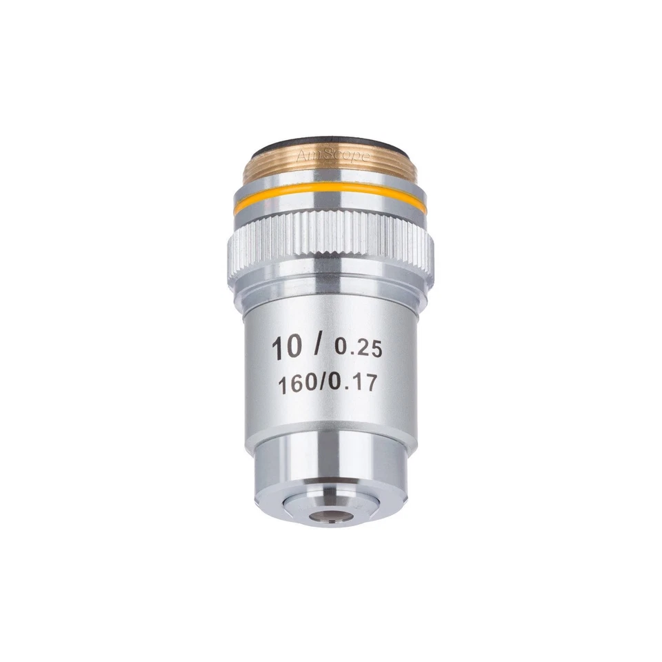 Objetivo de microscopio acromático AmScope 10X para microscopios compuestos Foto 1 de 1