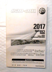 2017 Can Am Outlander Max Owner's Manual ATV Quad (M4) - Picture 1 of 1