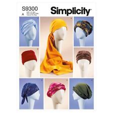 Simplicity Sewing Pattern 9300 Misses S-M-L Headwear Hats Turban Caps Wraps