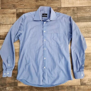 Zara Men's Blue Button-Down Long Sleeve Size USA 15 EUR 40 MEX 38 100% Cotton - Picture 1 of 9
