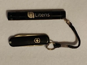 Vintage - LITENS - Flashlight With Pocket Knife - Made in USA - FLASHLIGHT WORKS - Picture 1 of 12