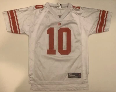 Camiseta blanca juvenil grande de los New York Giants Eli Manning 10-NFL Onfield Foto 1 de 4