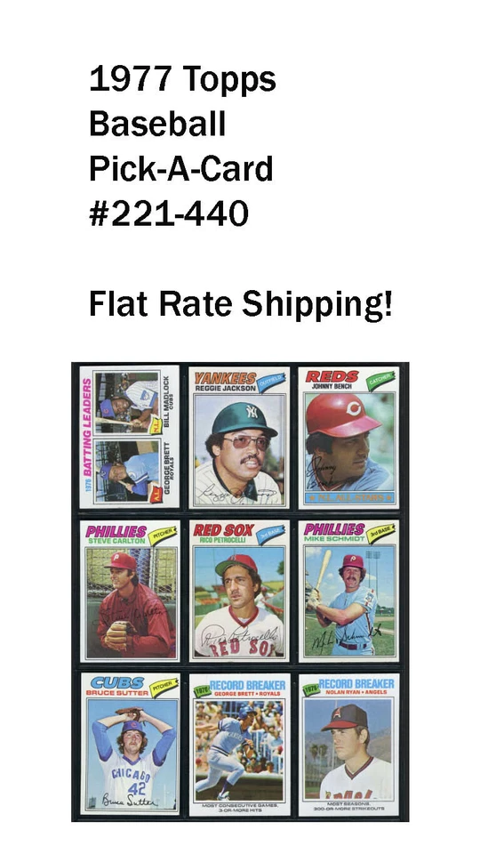 1977 Topps Baseball - Pick A Card #441-660  Flat Rate Shipping! - Image 1 of 1