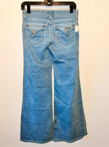 Brand New Hudson Women's 25 Midrise Nico Wide Leg Flared Trouser Jeans Blue Long - Picture 1 of 8