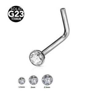 Anillo perchero nariz superior de titanio grado 23 titanio L ajuste gema 20G 18G - Imagen 1 de 2