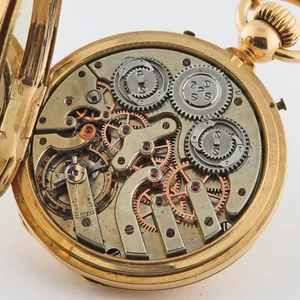 Ed. Vielle Swiss 18K HC ¼ Quarter Jump Tandem Wind Start &Stop Pocket Watch 55mm - Bild 1 von 8