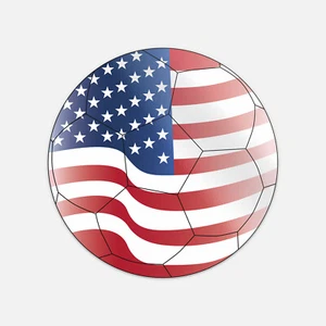 Adesivo vinile USA Stati Uniti calcio pallone bandiera calcio sport decalcomania - Foto 1 di 1