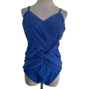 Traje de baño gottex de una pieza talla 14 celosía cuello en V incorporado estilo control abdominal LL136 - Imagen 1 de 6