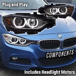 BMW 3 Series F30 F31 2012-2015 Headlights Headlamps Xenon Look LED Angel Eyes - Picture 1 of 5