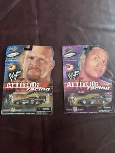 Steve Austin And The Rock WWF Attitude Racing 1999 Road Champs 1:64 Diecast Car - Picture 1 of 2