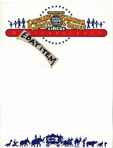 Color CIRCUS Letterhead RINGLING BROS BARNUM & BAILEY Kenneth Feld MEDIA RELEASE - Picture 1 of 1