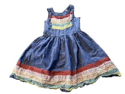 Vestido de encaje de algodón cambray azul talla 7 Aphorism para niñas dulce Anthropologie Foto 1 de 4