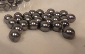 Loose Bead Glass Pearl Pewter Color 8mm - Picture 1 of 1