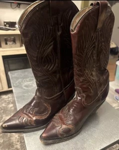 Impresionantes botas de vestir vaqueras occidentales hechas en banco Nogales talla 9 para mujer RARAS - Imagen 1 de 12