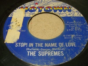 THE SUPREMES- STOP! IN THE NAME OF LOVE- 1965 SOUL 7" 45, MOTOWN MT1074 (VG) - Picture 1 of 2