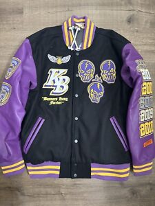 NEW Kobe Bryant Varsity Jacket Brand X Staples Center Lakers Black/Purple Large