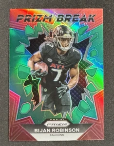2023 Panini Prizm Bijan Robinson Prizm Break Green Parallel - Picture 1 of 2