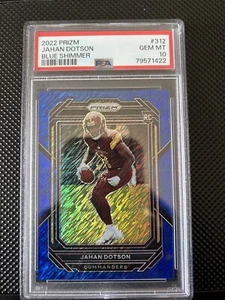 2022 Panini Prizm Jahan Dotson Rookie Blue Shimmer 20/25 PSA 10 Commanders RC - Picture 1 of 2