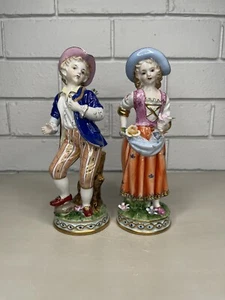 Antiguas estatuillas Continentales recolectoras de flores estilo Meissen ¡Increíble! - Imagen 1 de 22