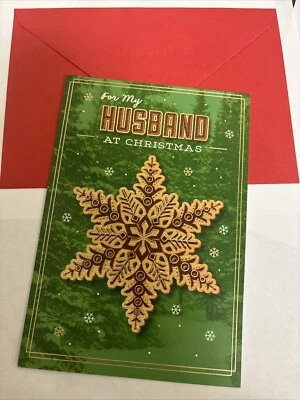 HALLMARK HEARTLINE Merry Christmas For My Husband I Love You So Much 5”x7” Hallmark Greeting Card
