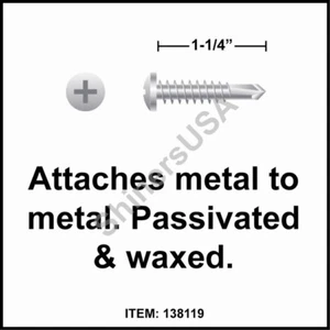 (5000) 410 Stainless Screw 8-18 x 1-1/4 TEK 2 Phillips Pan Head #138119 - Picture 1 of 1