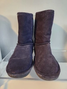 Bearpaw - Bianca Short Purple Suede Sheepskin Wool Lined Boots  Women's Size 9* - Picture 1 of 14