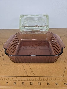 Vintage Pyrex Cranberry Square Casserole Baking Dish 2 Qt 8” X 8” USA 222-s - Picture 1 of 19