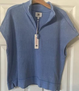 SUNNYSIDE BY SUNDRY XL/XLARGE BLAU ÄRMELKRAGEN - REISSVERSCHLUSS SWEATSHIRT OBERTEIL NEU MIT ETIKETT - Bild 1 von 4