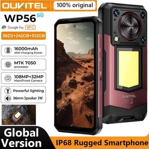 5G 4G OUKITEL WP56 Teléfono Móvil Resistente Android 15 Exterior Camping Luz 16000mAh - Imagen 1 de 21