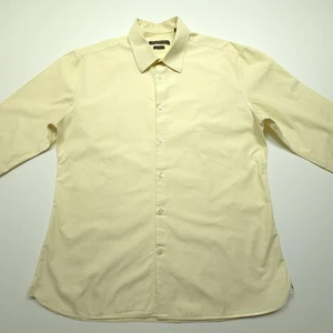 Camicia uomo John Varvatos USA grande gialla gessato slim fit casual ufficio lavoro - Foto 1 di 24