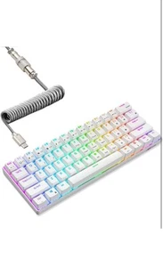 RK ROYAL KLUDGE RK61 60% Mechanical Keyboard - White - Picture 1 of 4