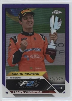 2023 Topps Chrome Formula 1 Award Winners Purple Refractor /399 Felipe Drugovich - Image 1 of 2