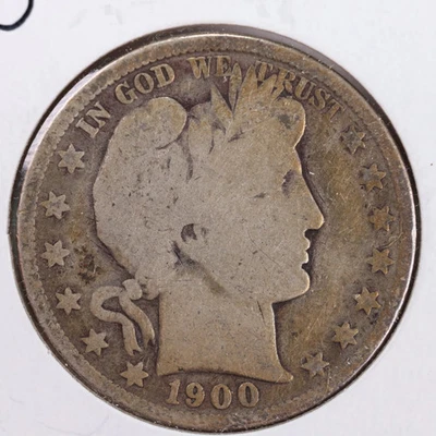 1900 Barber Silver Half Dollar, Very Good Circulated Coin, Store #HR029 - Image 1 of 2