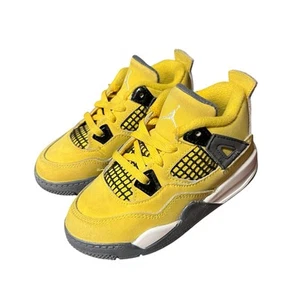 Nike Air Jordan 4 Retro Lightning Yellow Größe 9C Kinder BQ7670-700 Turnschuhe - Bild 1 von 14