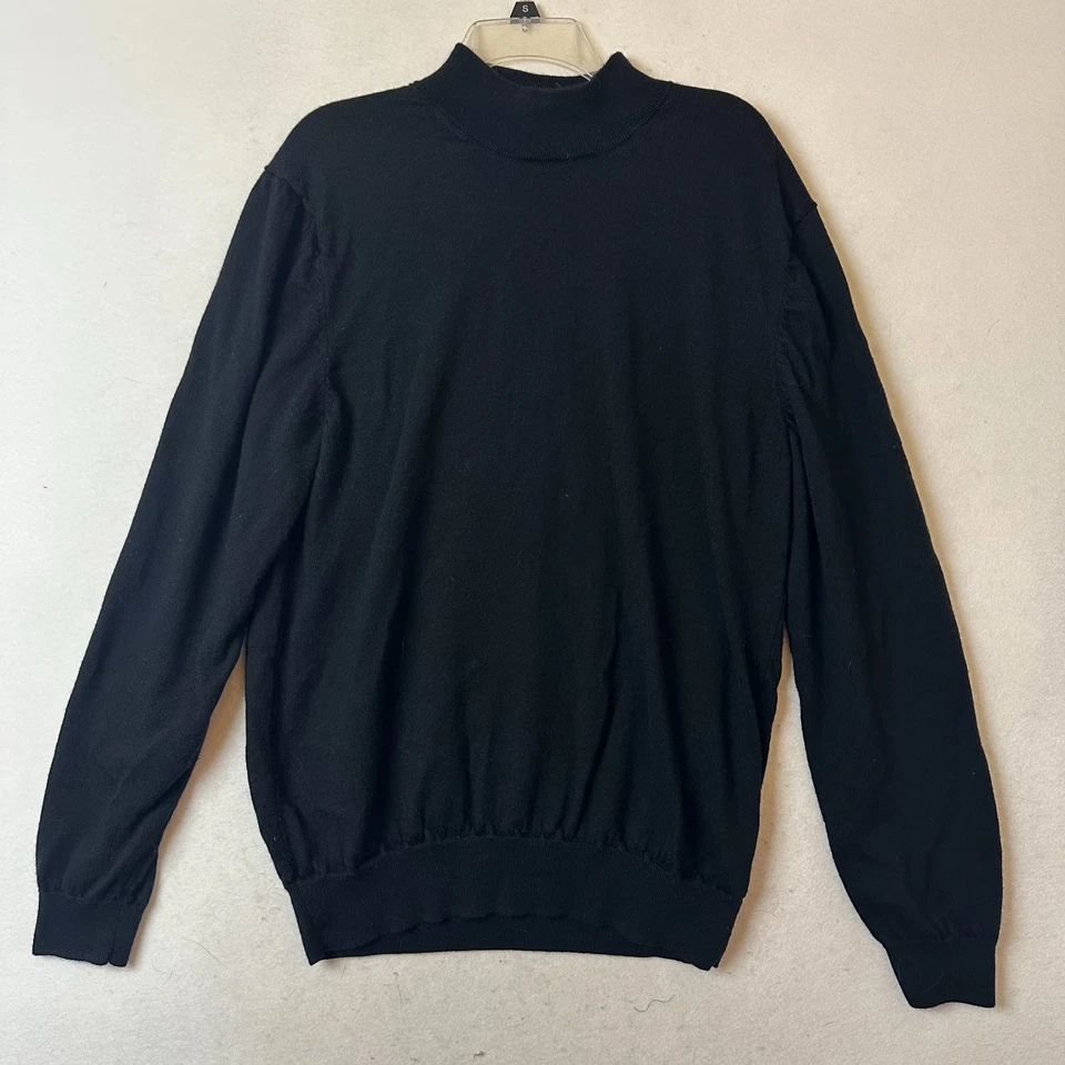 Jos. A. Bank Sweater Sz 2XT tall Black 100% Merino Wool Pullover mock neck - Image 1 of 3